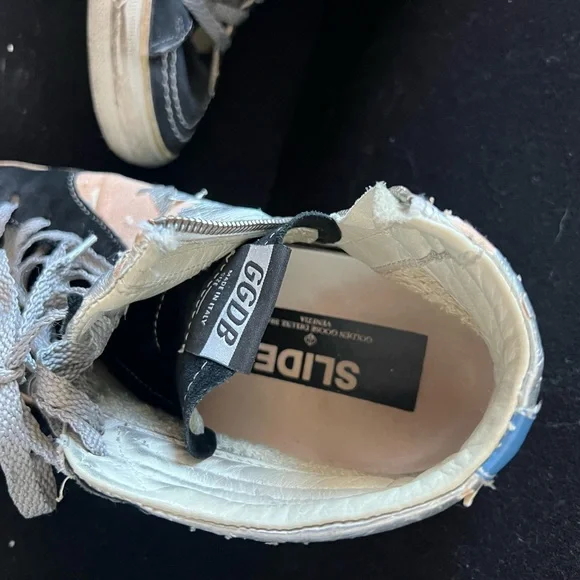 Black and Tan High-Top Sneakers - Picture 6 of 6